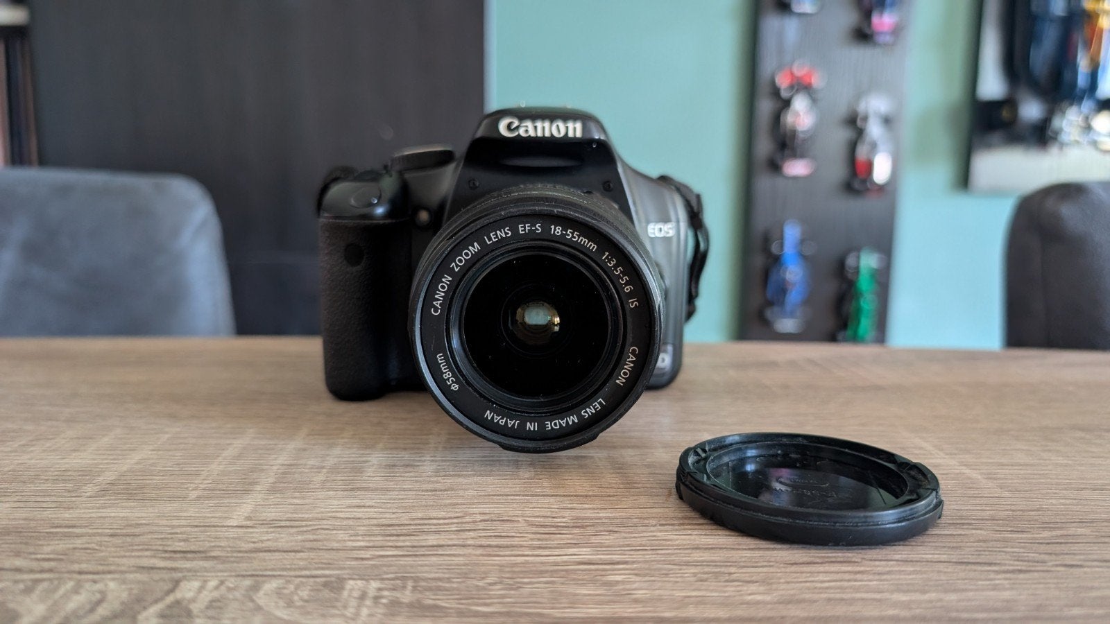 Canon EOS 450D Spiegelreflexcamera met accessoires, Ingebouwde flitser, Gebruikt, Lensdop, Spiegelreflex