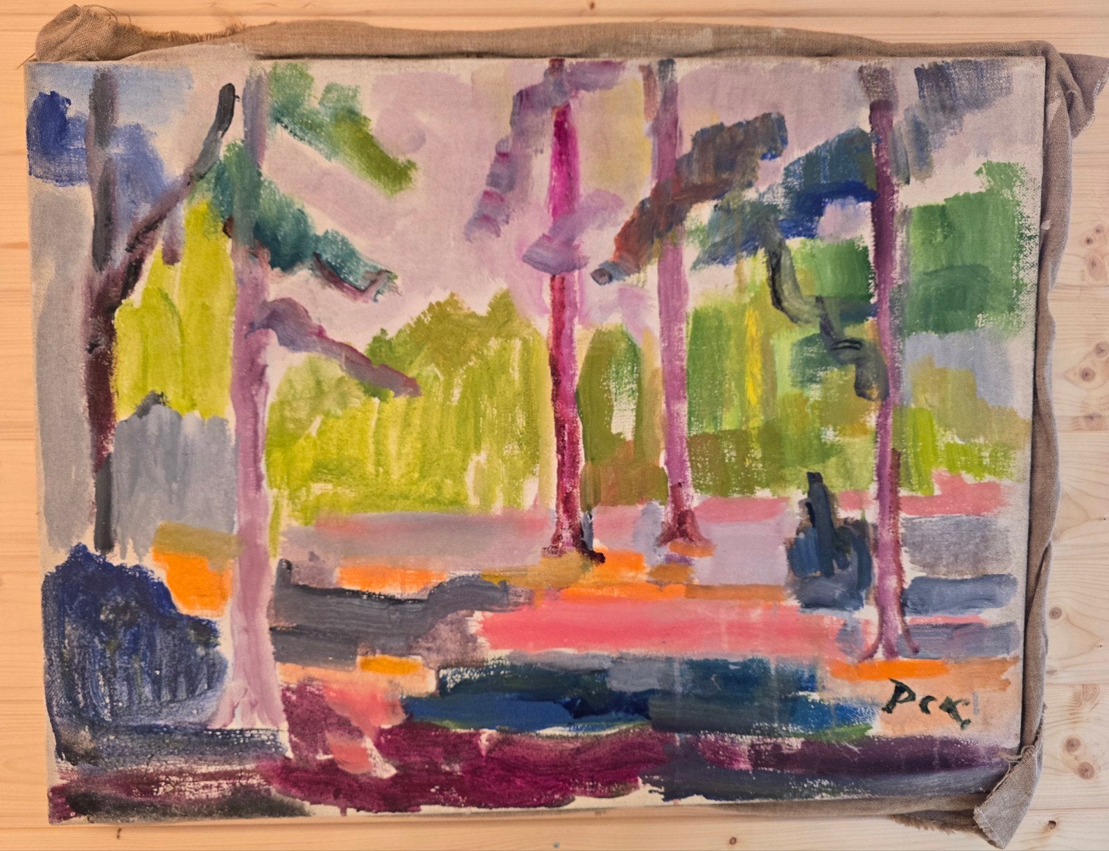 P.C. Kuiper Gesigneerd Schilderij 60 x 80 cm, Ophalen of Verzenden