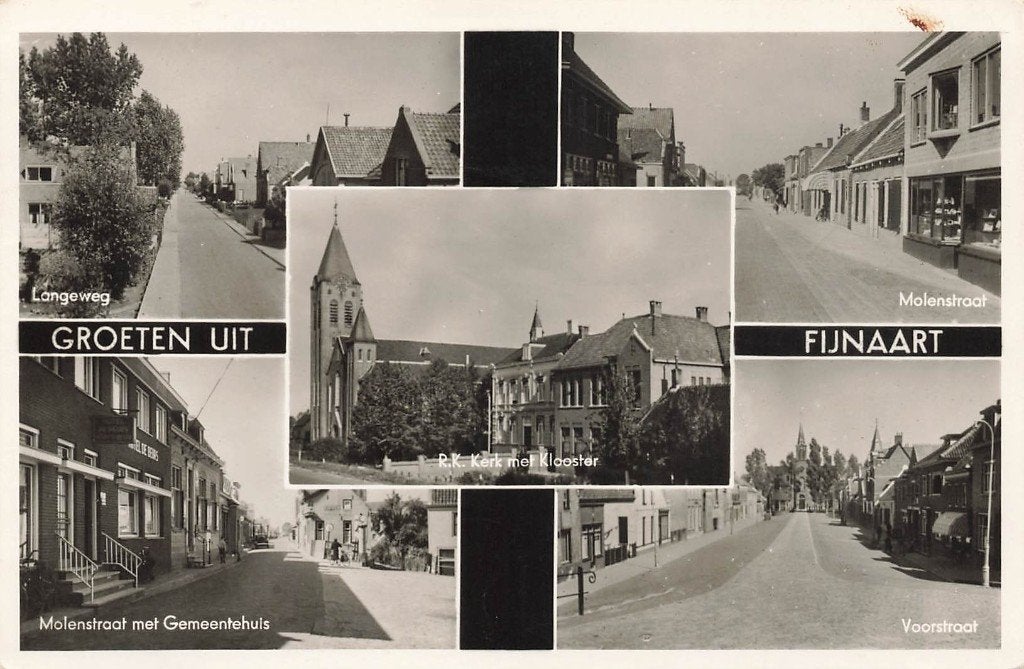 Groeten uit Fijnaart, Ophalen of Verzenden, 1940 tot 1960, Gelopen, Noord-Brabant