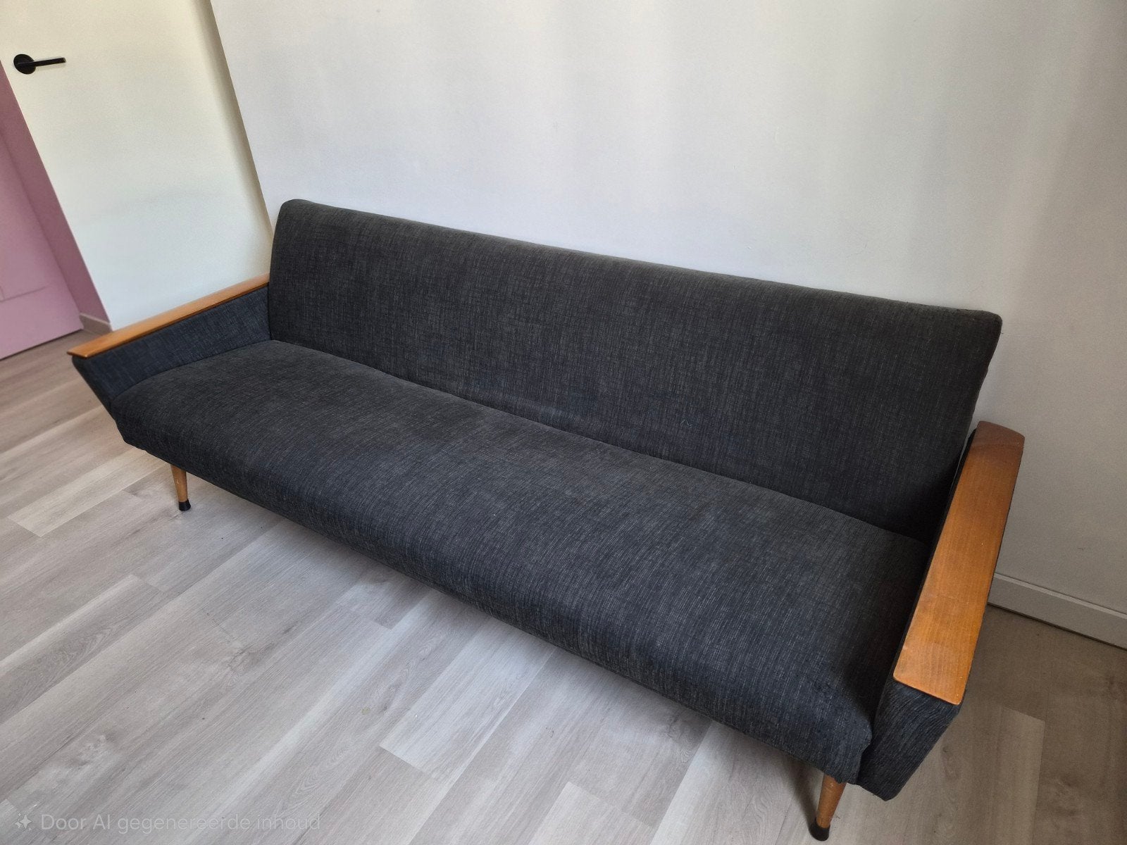 vintage slaapbank met armleuningen, Ophalen, Gebruikt, 70 cm of minder, 210 cm