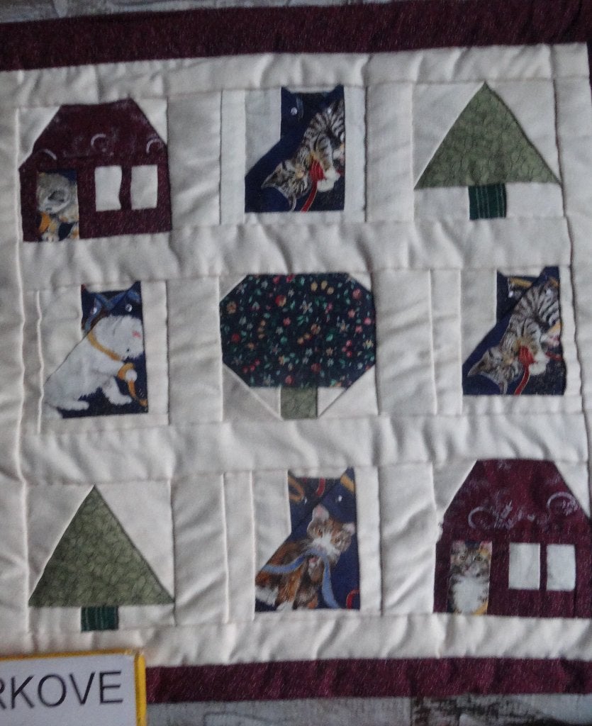 PATCHWORK POEZEN * Wandkleed *, Handgemaakt, Verzenden, 35 cm, Nieuw