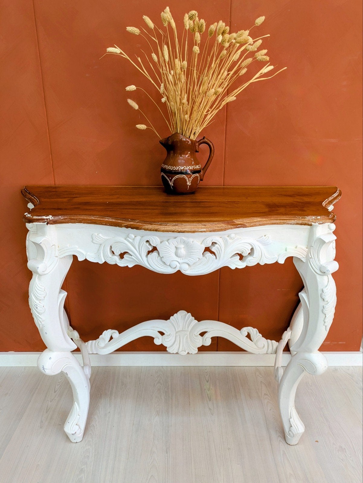 Barok Sidetable Consoletafel Teak, Ophalen