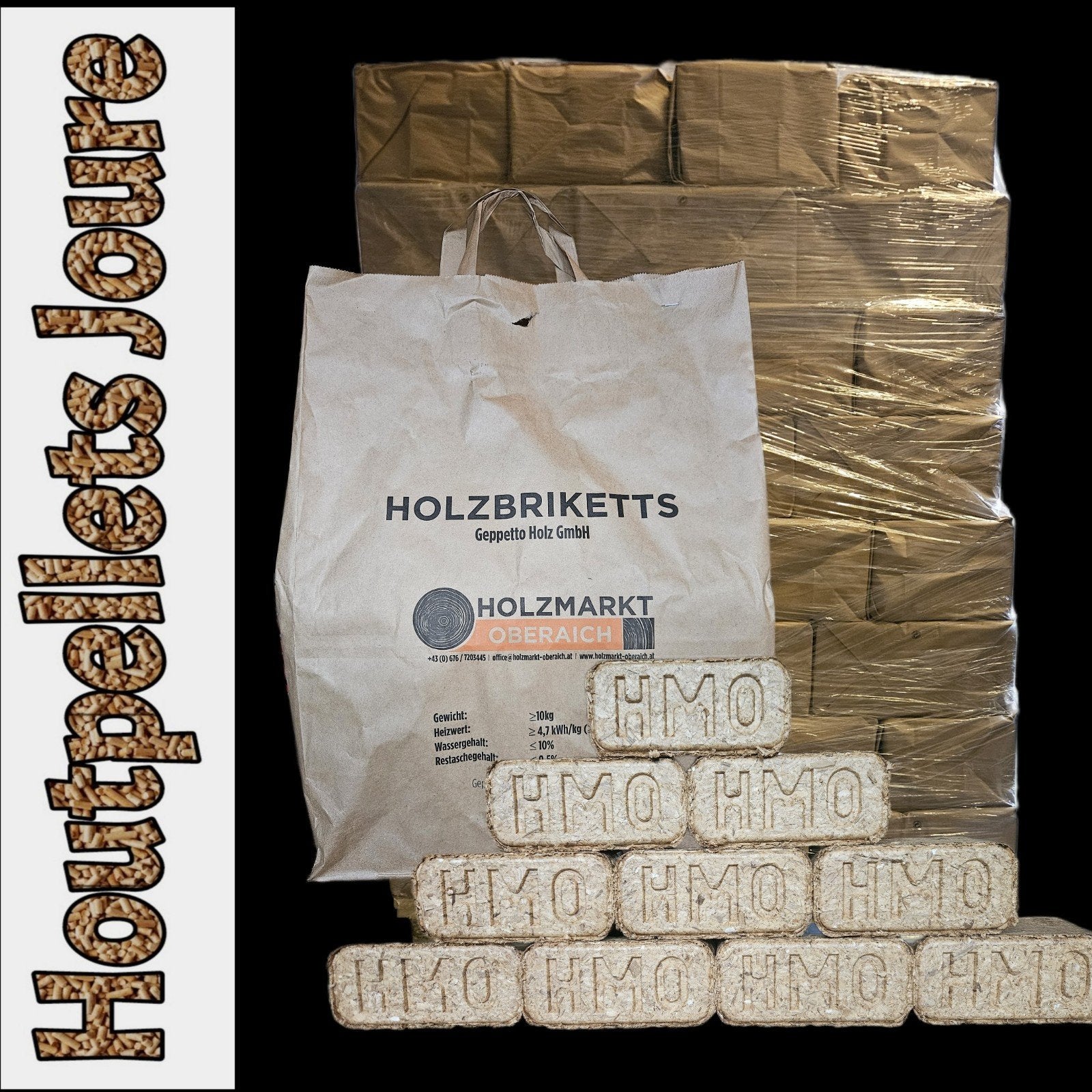 RUF BRIKETTEN  (HMO STEMPEL) 960 KG HAARDHOUT, Minder dan 3 m³, Ophalen