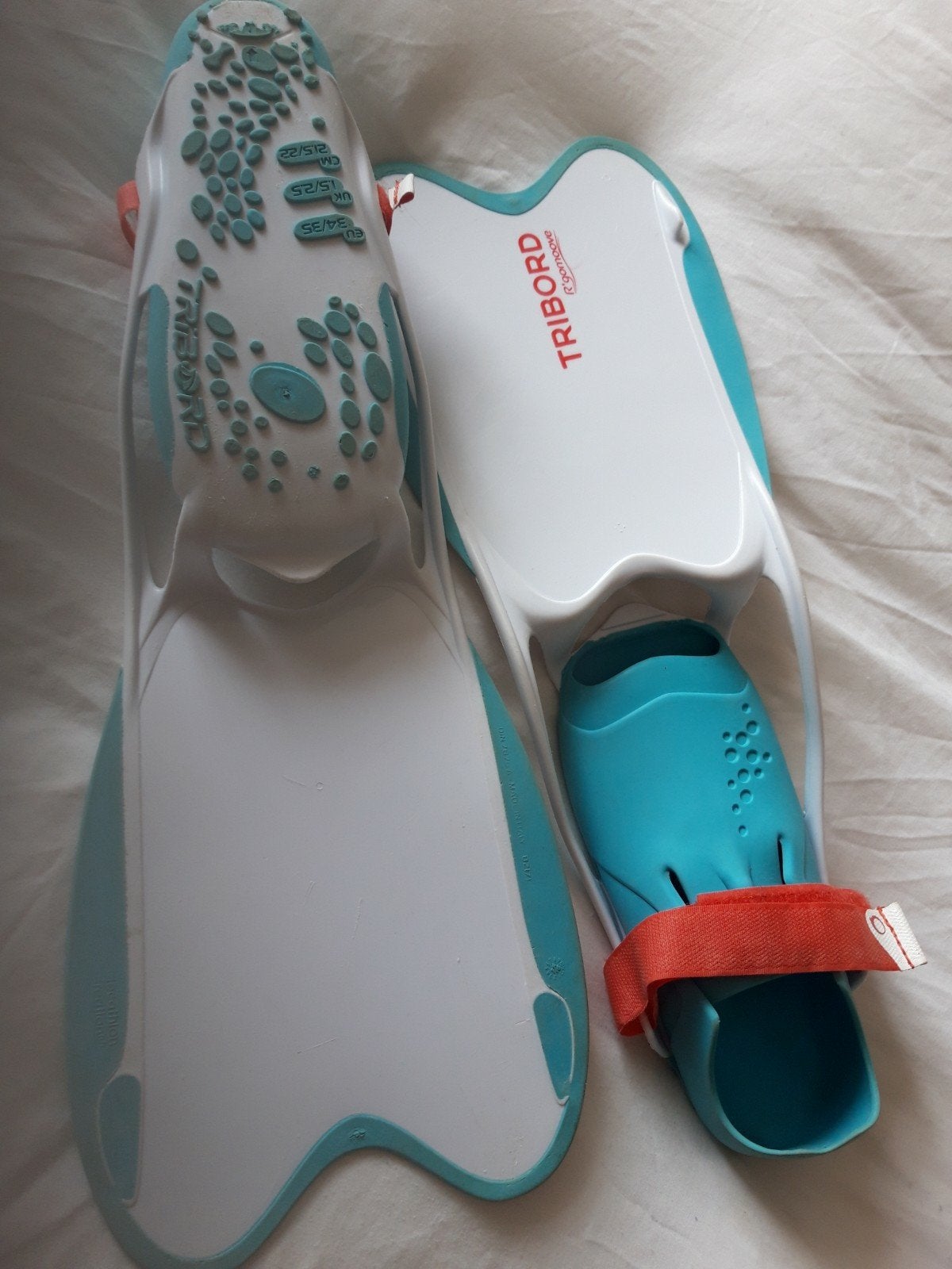 decathlon tribord zwemvliezen in maat 34/35., Ophalen of Verzenden, Zo goed als nieuw, Snorkelvinnen