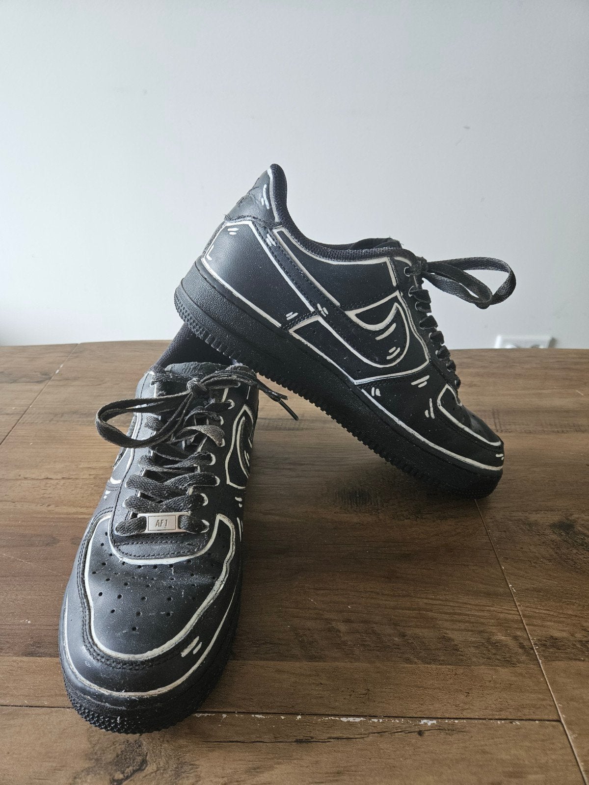 Nike Air Force 1 Custom Cartoon Style - Maat 41, Ophalen, Zwart, Nike, Sneakers of Gympen