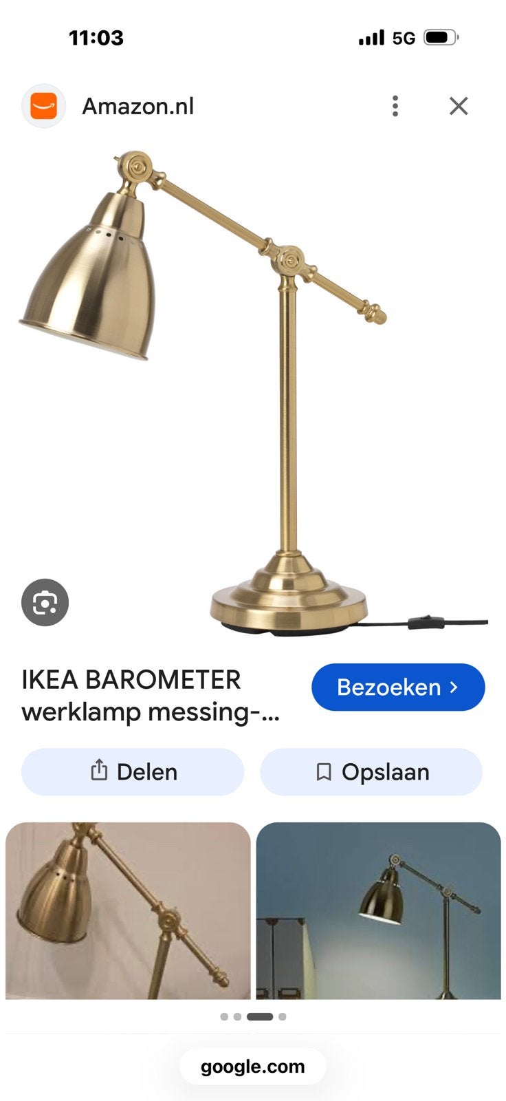 IKEA Barometer Bureaulamp Chroom Zwaar Model, Bureaulamp, Ophalen of Verzenden, IKEA, Metaal