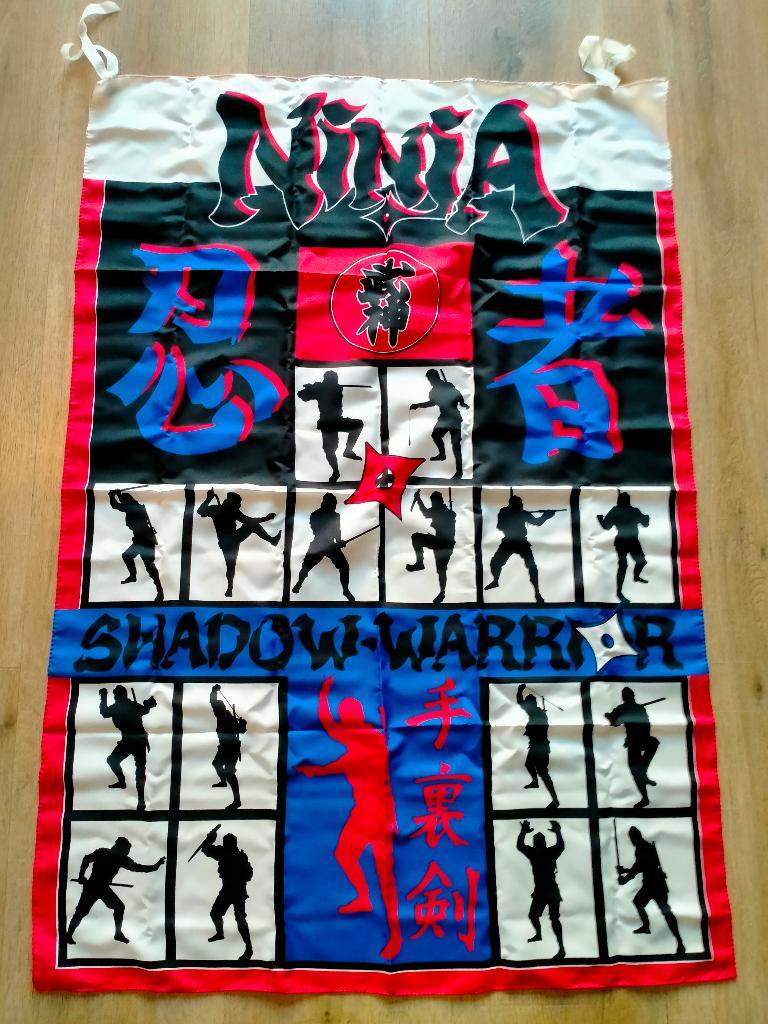 Ninja Shadow Warrior vintage tv film logo vlag RARE, Ophalen of Verzenden, Zo goed als nieuw
