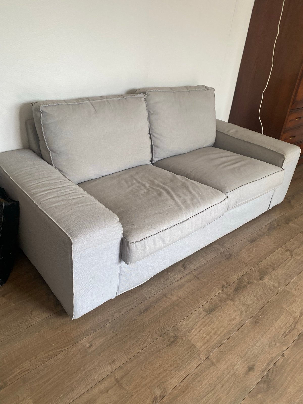 Comfortabele tweepersoonsbank - Grijs gratis afhalen, Gebruikt, 150 tot 200 cm, Tweepersoons, 75 tot 100 cm
