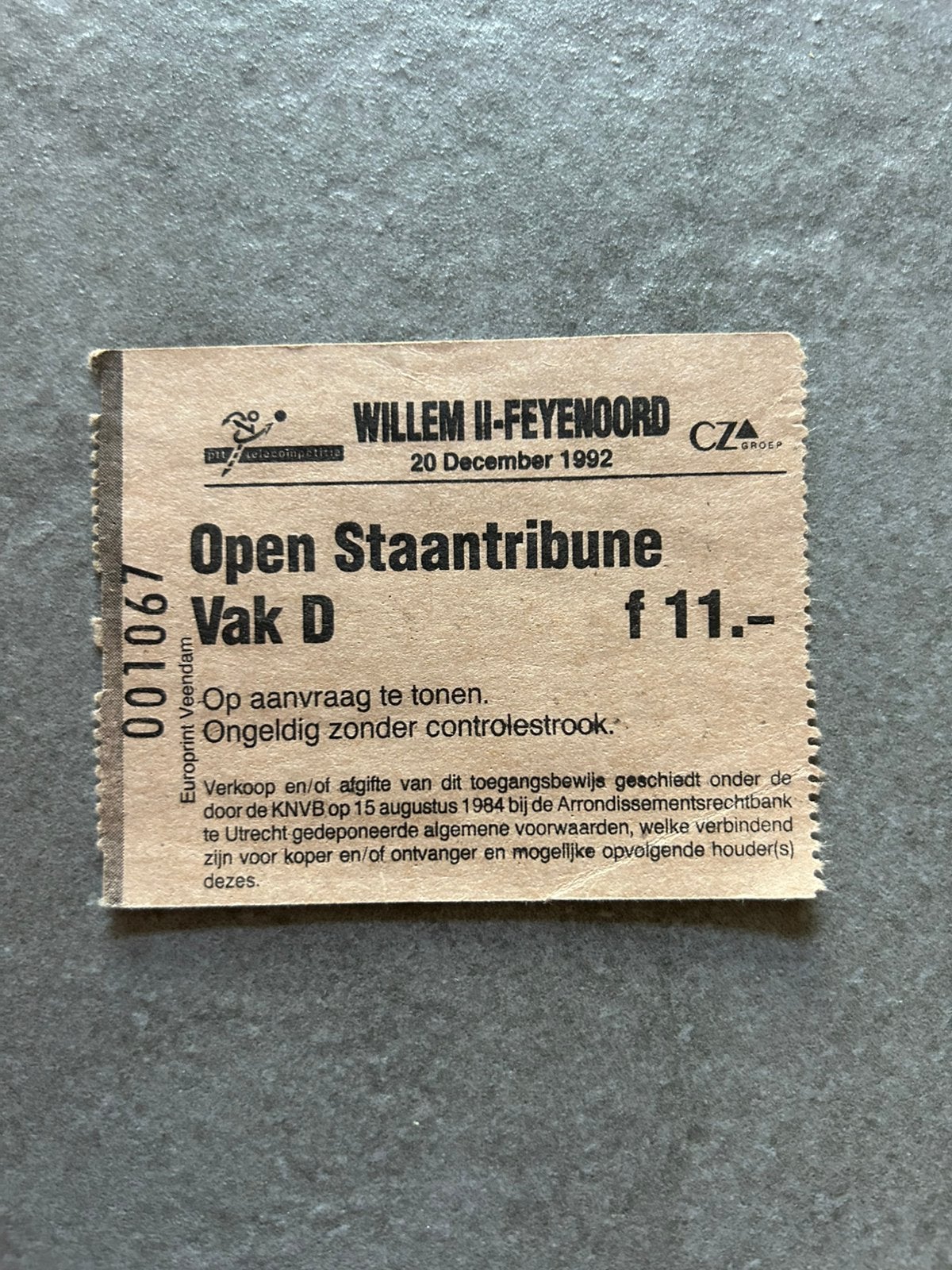 Willem II - Feyenoord ticket, Ophalen of Verzenden, Gebruikt, Feyenoord, Overige typen