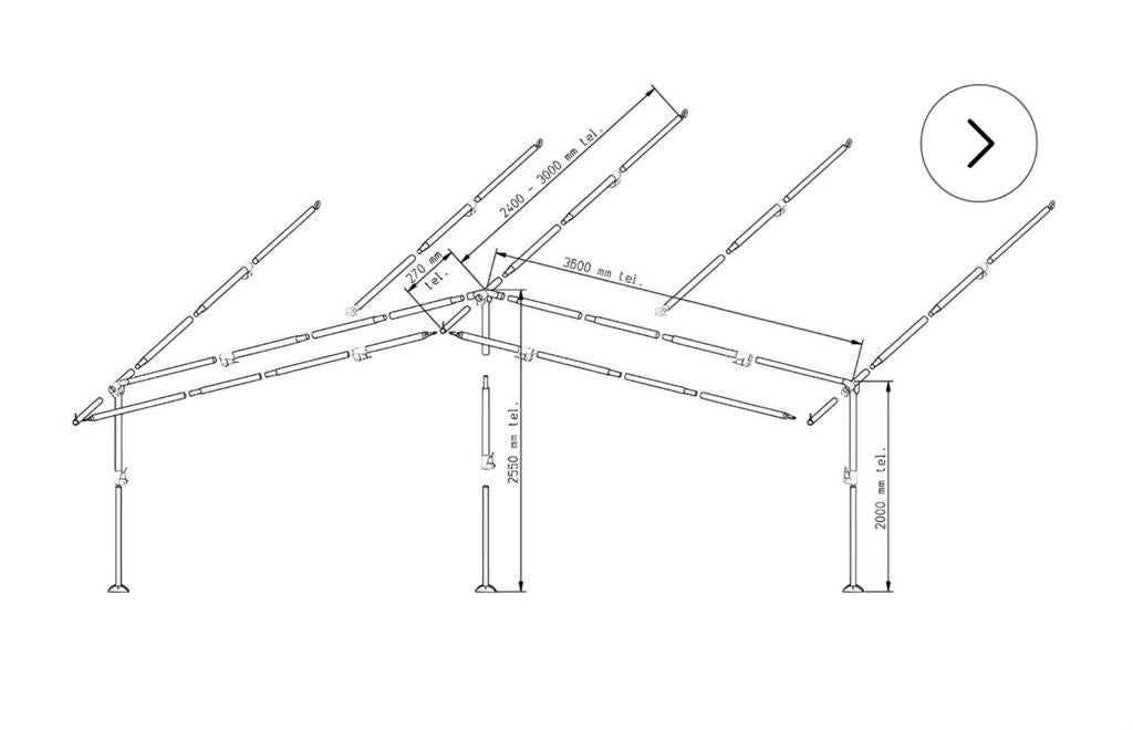 Aluminium voortent frame maat 10 omloop 875-900, Ophalen, Gebruikt