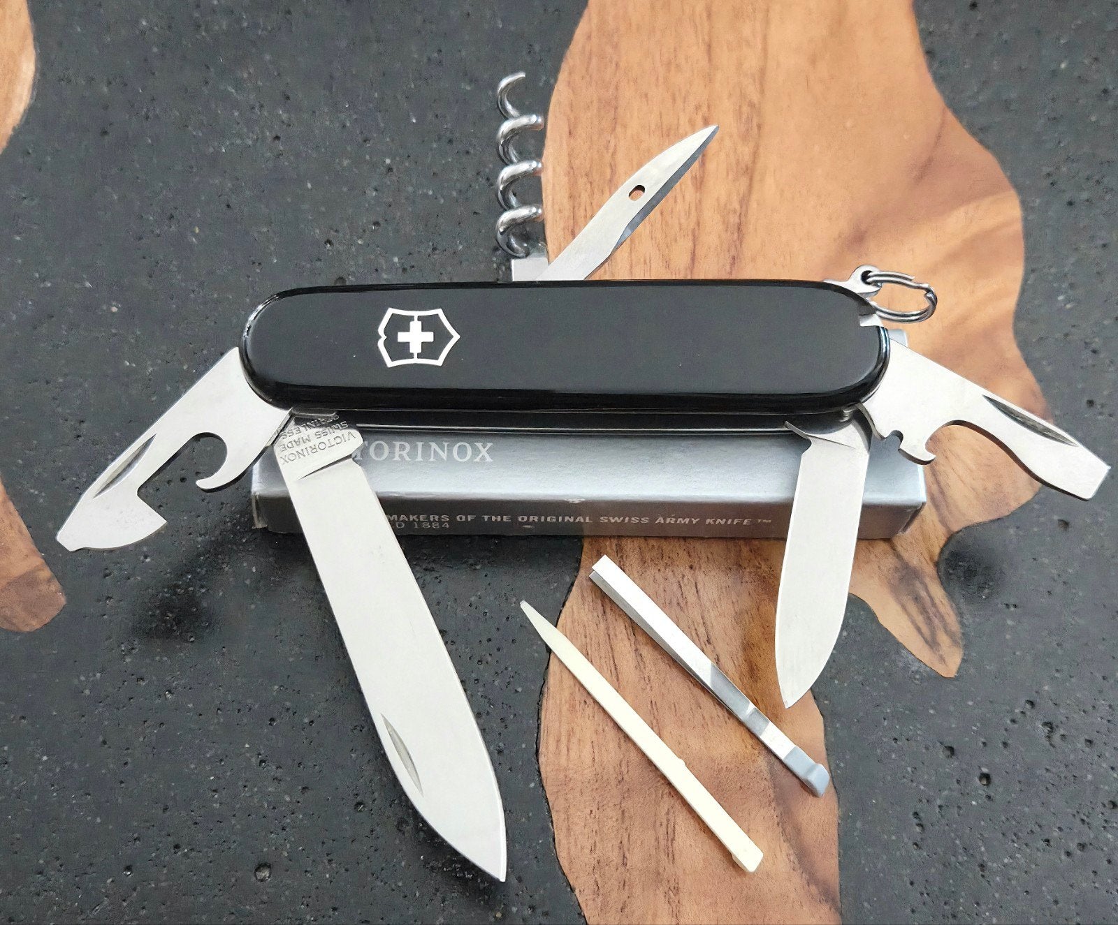 Victorinox Spartan zwart zakmes / mes ..nieuw.., Ophalen of Verzenden, Nieuw