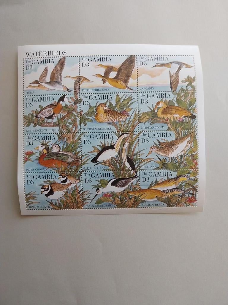 Gambia klb 2050-2061 vogels 1995 postfris mi 14 eu, Ophalen of Verzenden, Dier of Natuur