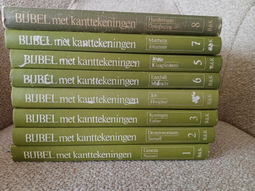 Bijbel met kanttekeningen in 8 delen, Gelezen, Christendom | Protestants, Ophalen of Verzenden, Dr. J.H.Bavinck / dr. A.H. Edelkoort red. e.a.