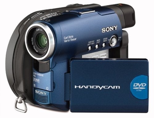 Sony DCR-DVD91E DVD Handycam Digitale Videocamera - Blauw, Gebruikt, Dvd, Ophalen of Verzenden, 8 tot 20x