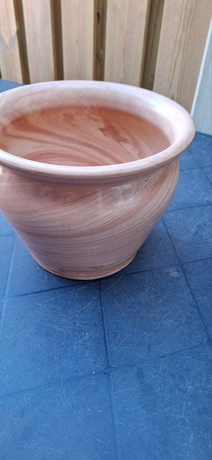 Zalmkleurig bloempot ( als nieuw), Ophalen, Rond, Binnen, Zo goed als nieuw