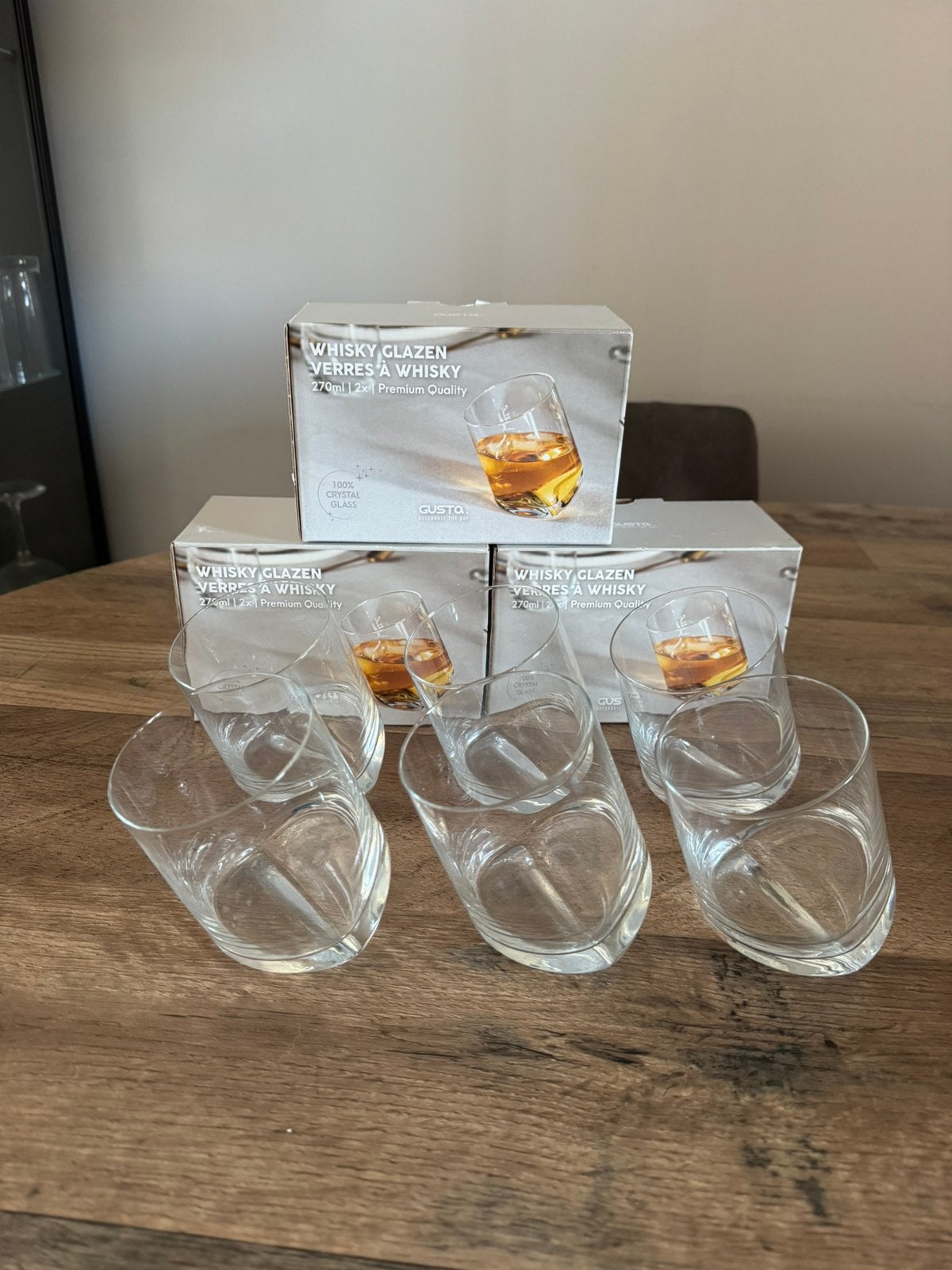 Whisky Glazen Gusta Gastronomia Kristal 6 stuks, Glas of Glazen, Nieuw, Ophalen of Verzenden, Glas