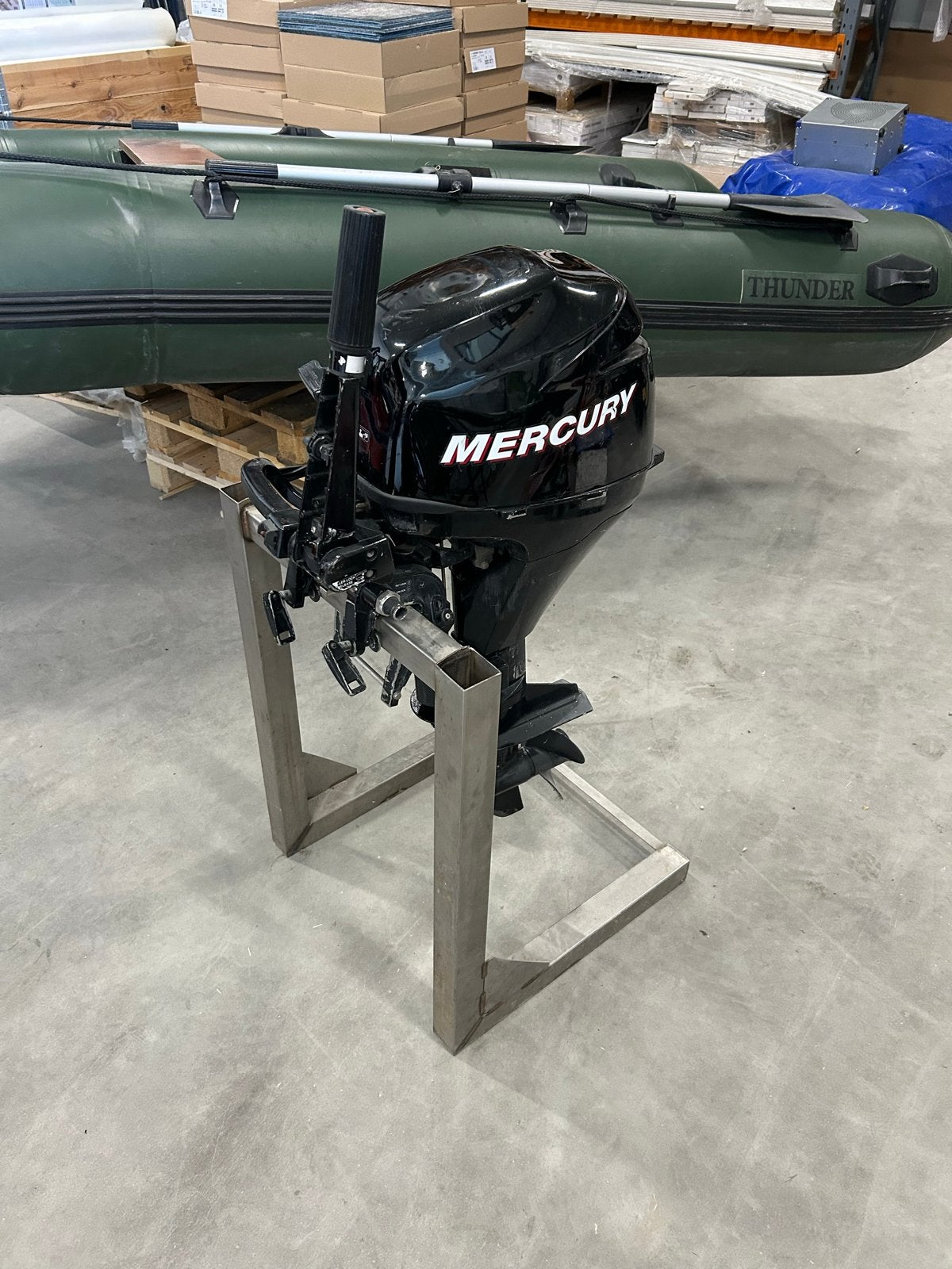 Rubberboot Thunder SM-380 met 8pk Mercury 4-takt buitenboord, Watersport en Boten, Rubberboten, Hout, Ophalen, Overige merken