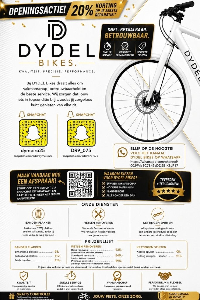 DYDEL Bikes, Vast contract, Geschikt als bijbaan, Variabele uren, Vanaf 3 jaar
