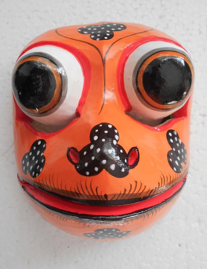 Balinees Handwerk: Kleurrijk Topeng Masker "Kikker" TOP178, Antiek en Kunst, Kunst | Niet-Westerse kunst, Verzenden