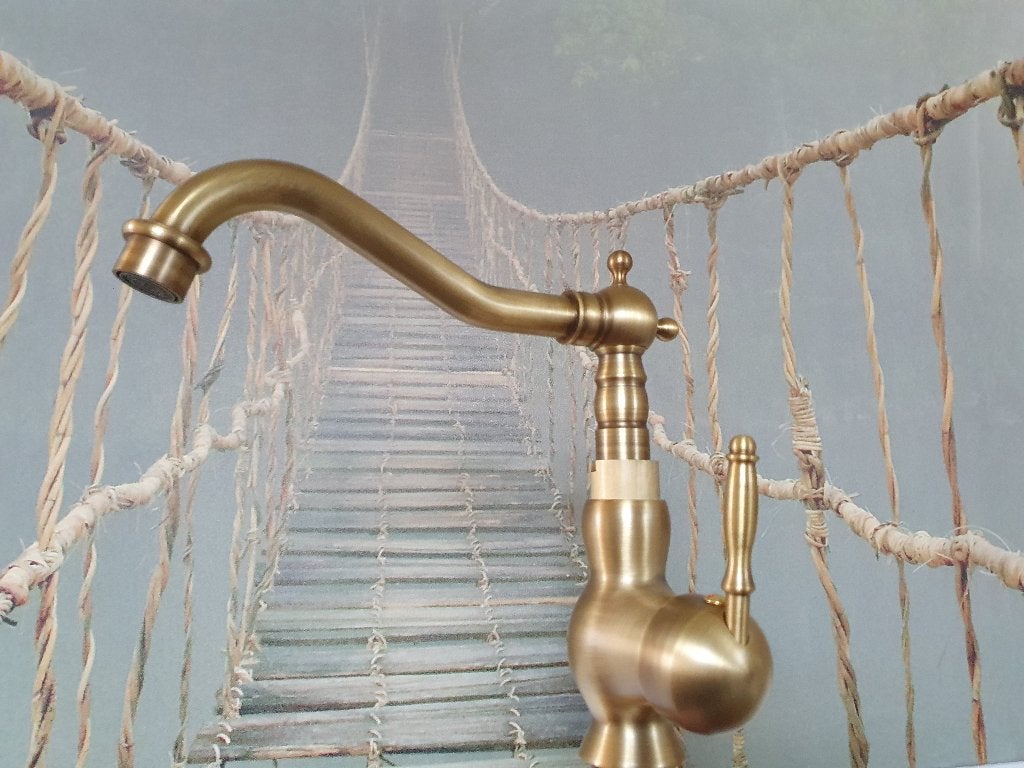Wastafel - Keuken kraan Brons Klassiek Landelijk - koper, Doe-het-zelf en Verbouw, Sanitair, Ophalen of Verzenden, Nieuw, Koper