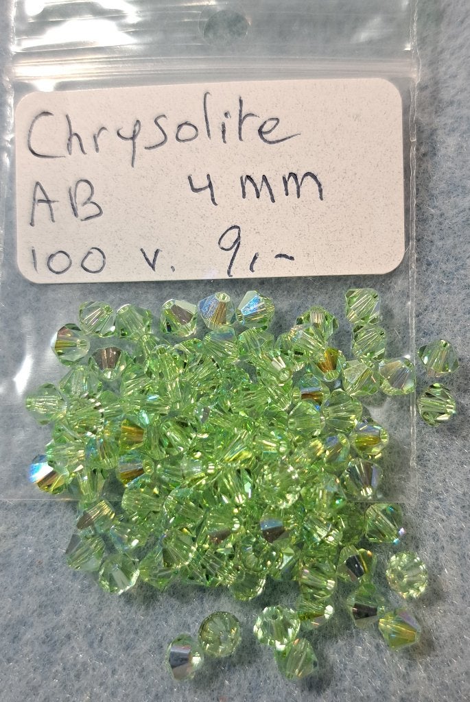 Swarovski Kralen 4mm Chrysolite AB, Verzenden, Nieuw, Kraal