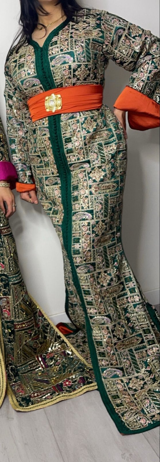 Prachtige Caftan Jurk - Zo goed als nieuw, Maat 38/40 (M), Ophalen of Verzenden, Zo goed als nieuw, Onder de knie