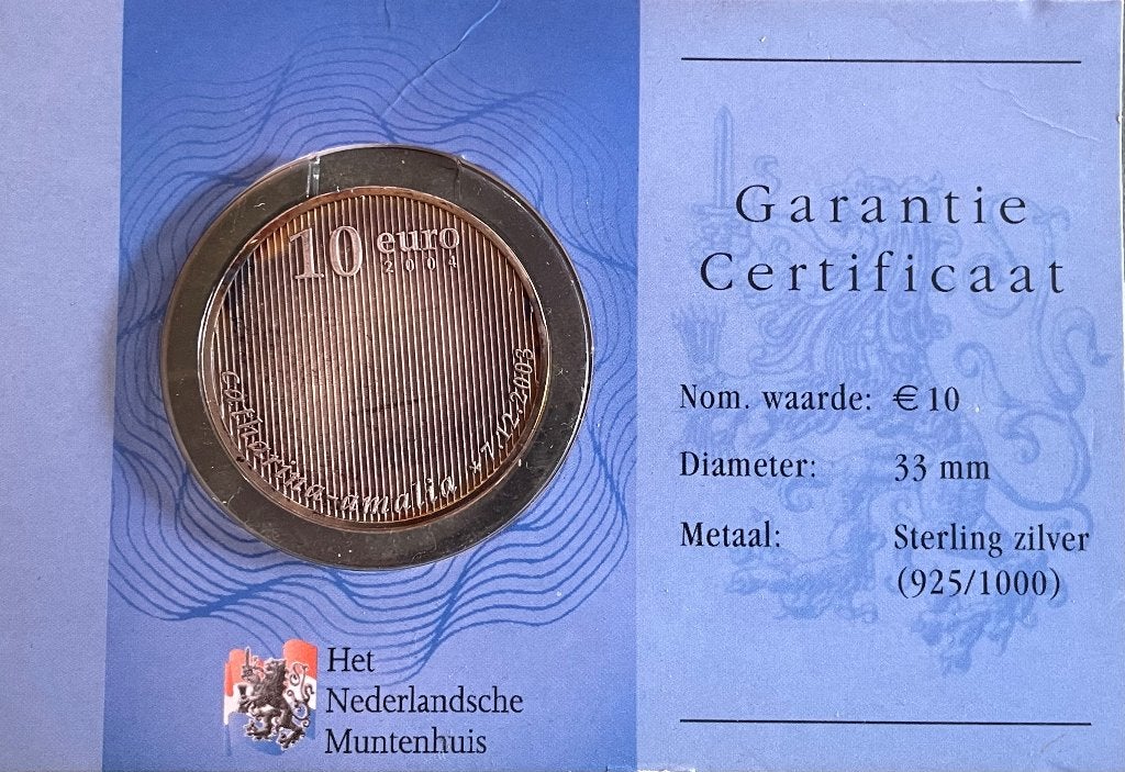 10 euro 2004 zilver UNC - geboortemunt, Setje, Koningin Beatrix, Zilver, Euro's