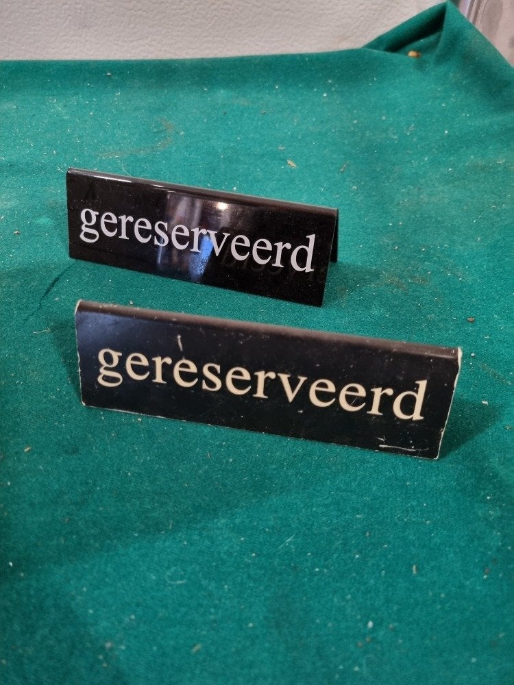 tafelbordjes gereserveerd 2x, Ophalen of Verzenden, 'T Olde Gre-j, Info@toldegrej.nl, Endepoelstraat 20f Didam