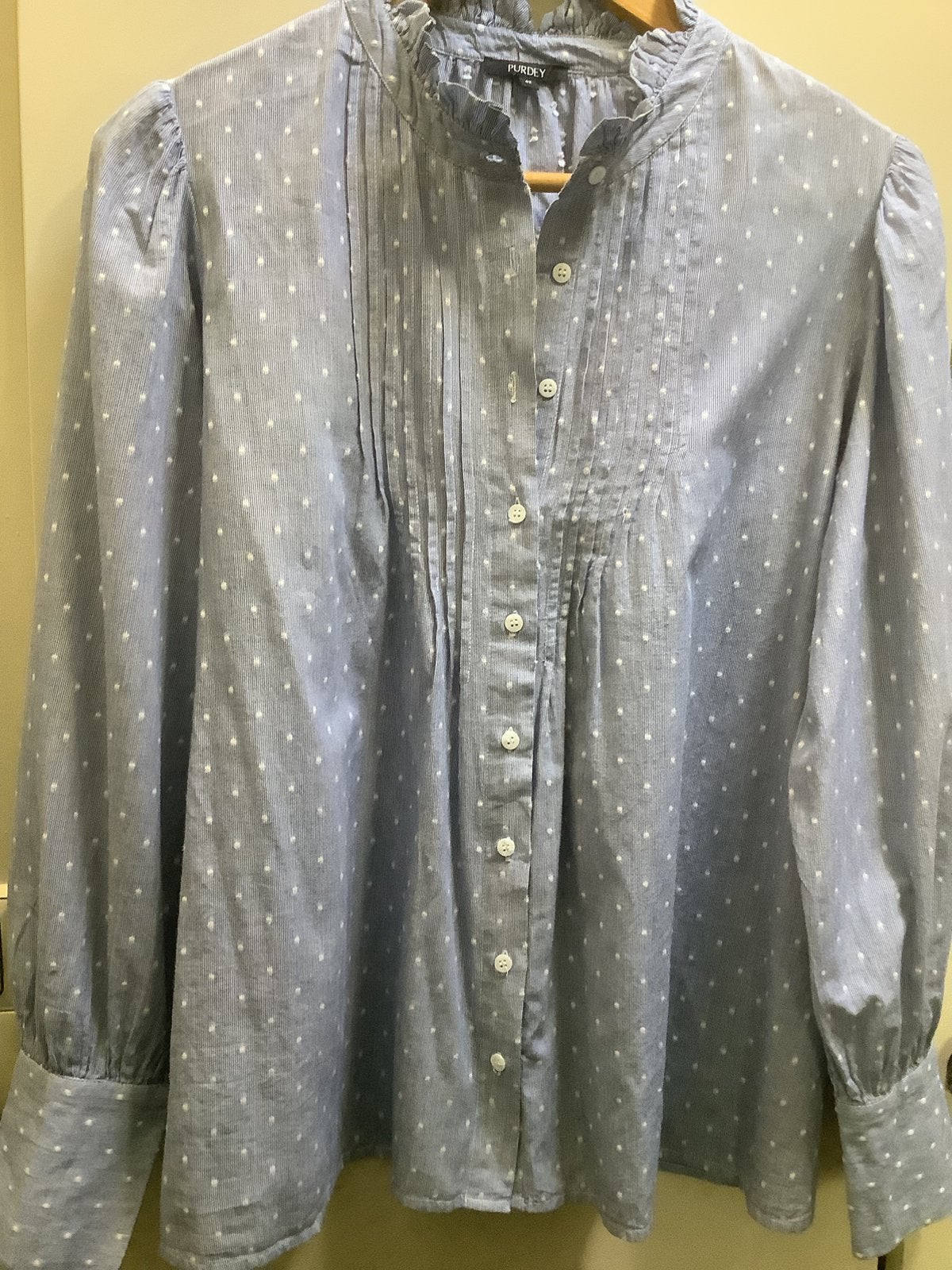 Purdey blouse, Ophalen of Verzenden, Zo goed als nieuw, Maat 42/44 (L), Blauw