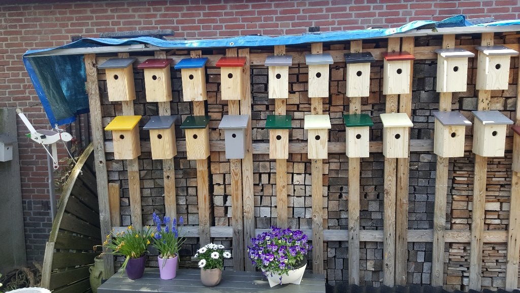 vogelhuisjes vol hout, Ophalen, Nieuw