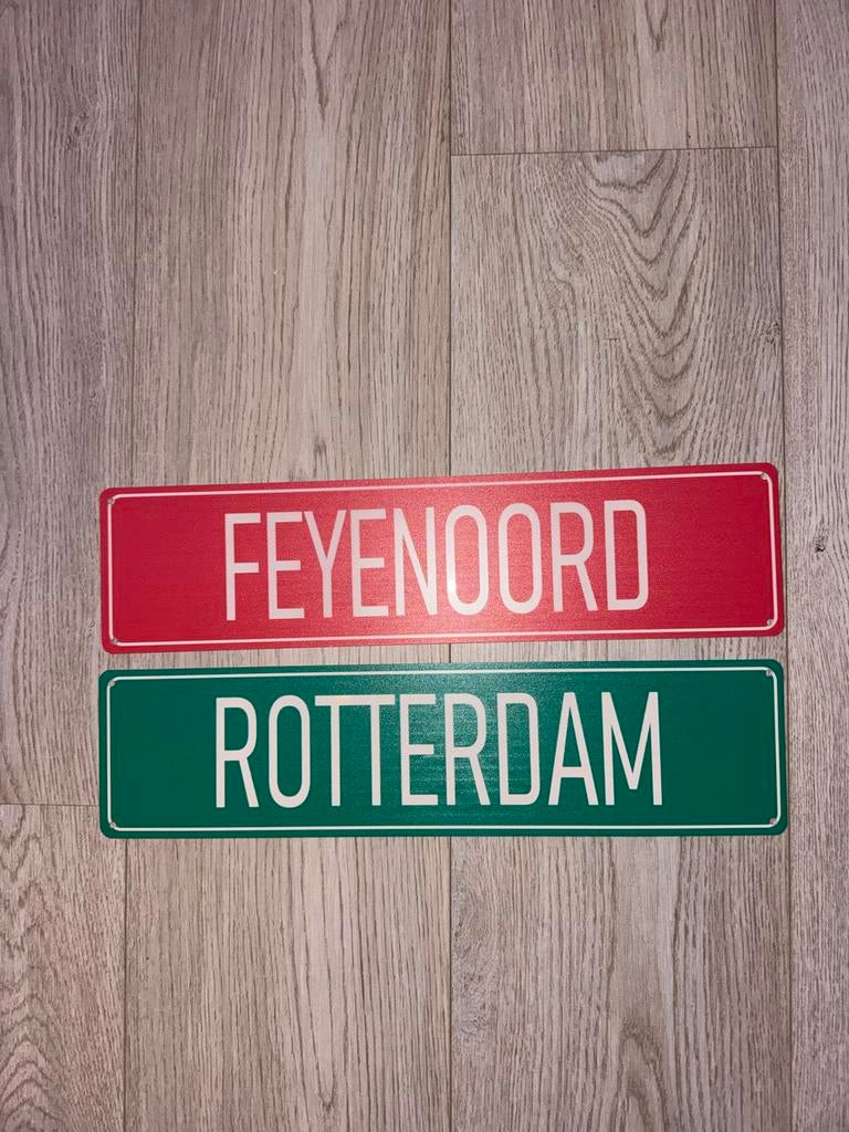 Feyenoord Rotterdam Metalen Wandbord - 40x10 cm, Ophalen of Verzenden, Nieuw