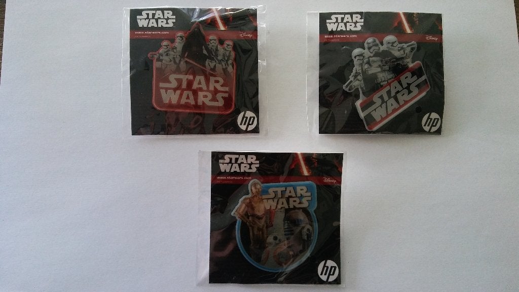 Star Wars Hp reclame pins stormtrooper C3po R2D2 Disney, Verzamelen, Star Wars, Ophalen of Verzenden, Zo goed als nieuw, Actiefiguurtje