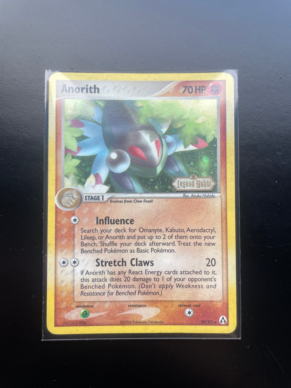 Anorith Pokémon Kaart - Legend Maker 29/92, Ophalen, Gebruikt, Losse kaart