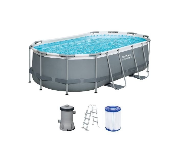 Bestway Power Steel Ovaal Zwembad 427x250x100 cm, Tuin en Terras, Zwembaden, Ophalen, 200 tot 300 cm, 80 tot 120 cm, Zo goed als nieuw