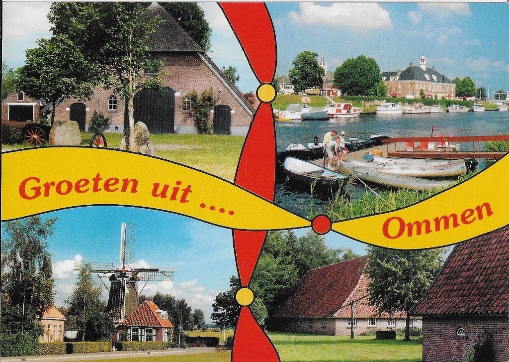 Ch857 ongelopen ansichtkaart groeten uit ommen, Ophalen of Verzenden, Voor 1920, Ongelopen, Overijssel