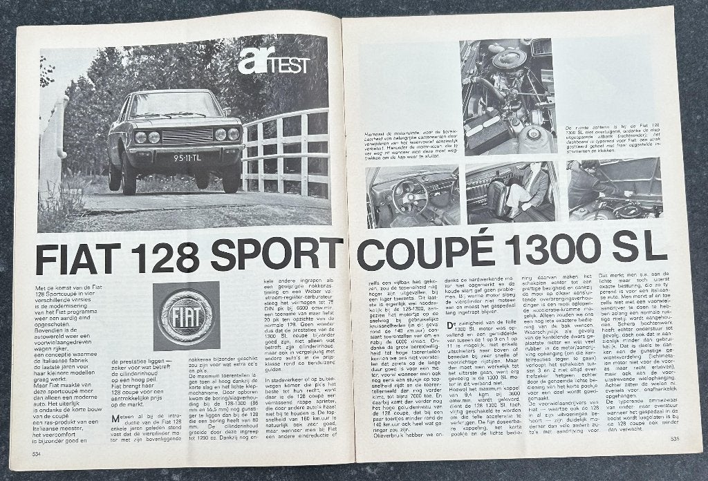 Fiat 128 Sport Coupe test in Autorevue 1972, Ophalen of Verzenden, Gelezen, Overige merken