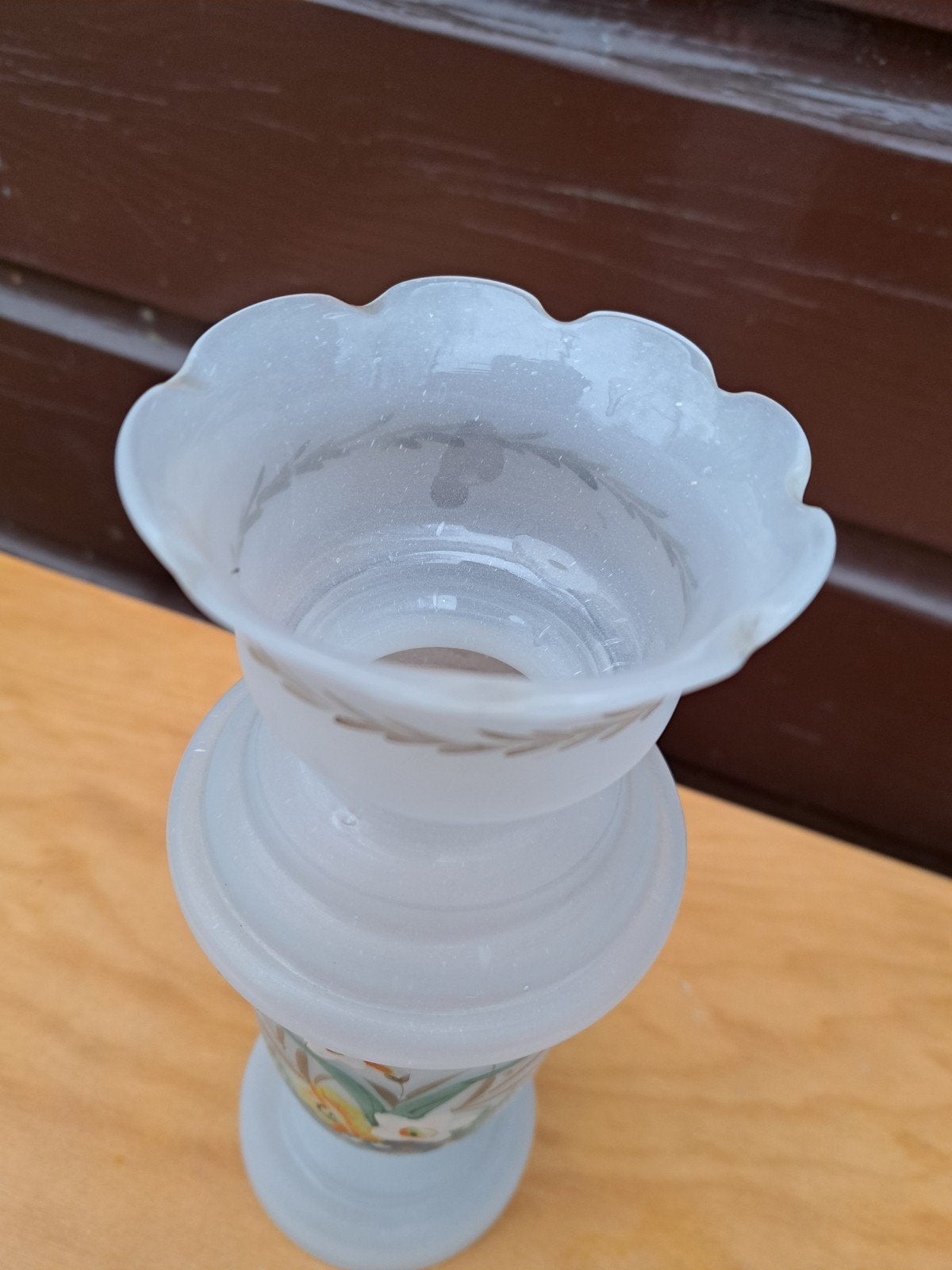 Vintage glazen vaas met handgeschilderde bloemen

Elegante v, Ophalen of Verzenden