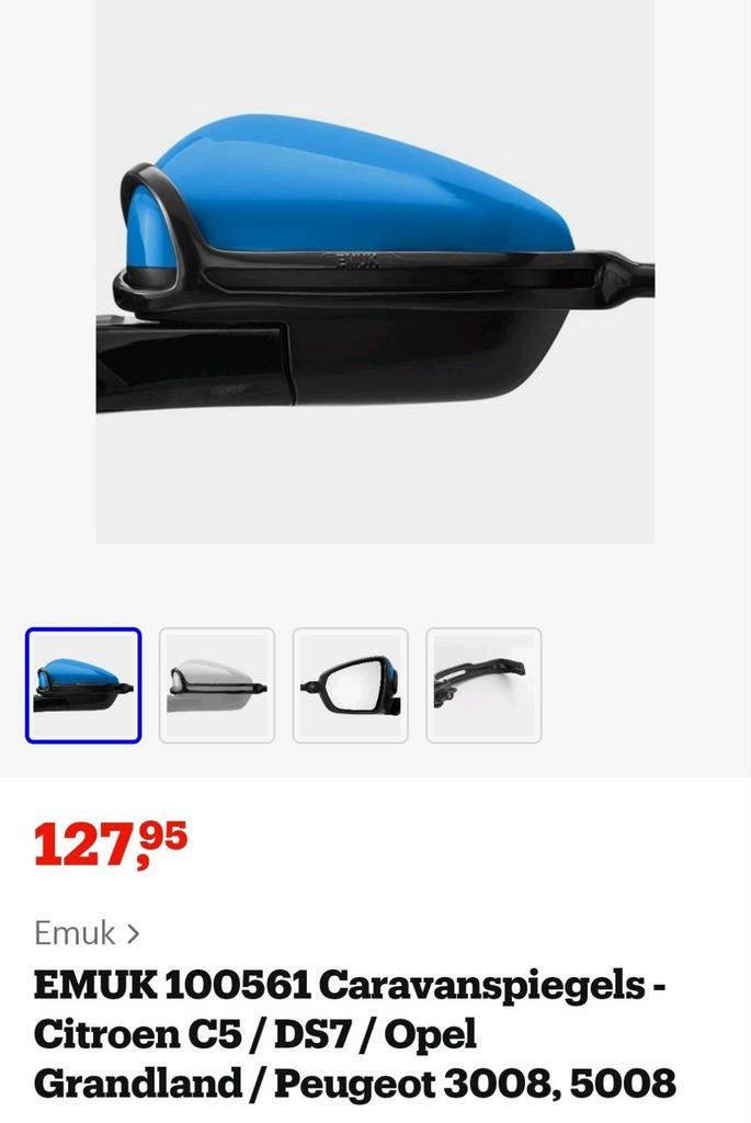 Emuk Caravan Spiegels (100561) voor Opel, Peugeot, Citroën, Auto-onderdelen, Spiegels, Ophalen of Verzenden