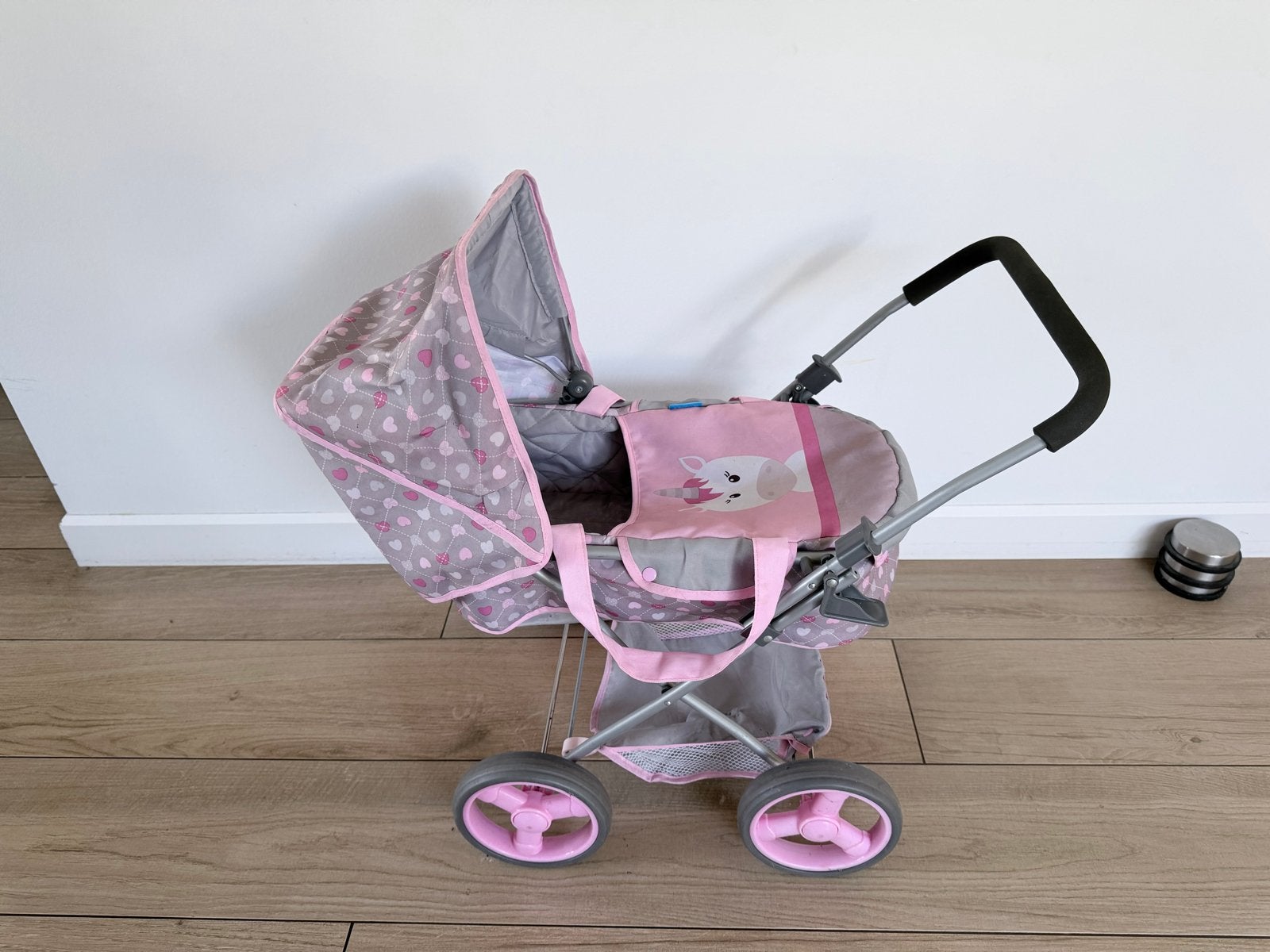 Leuke poppenwagen met eenhoorn print, Ophalen of Verzenden, Gebruikt, Babypop