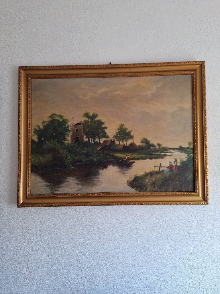 schilderij, Antiek en Kunst, Ophalen, Oud hollands, Landschap
