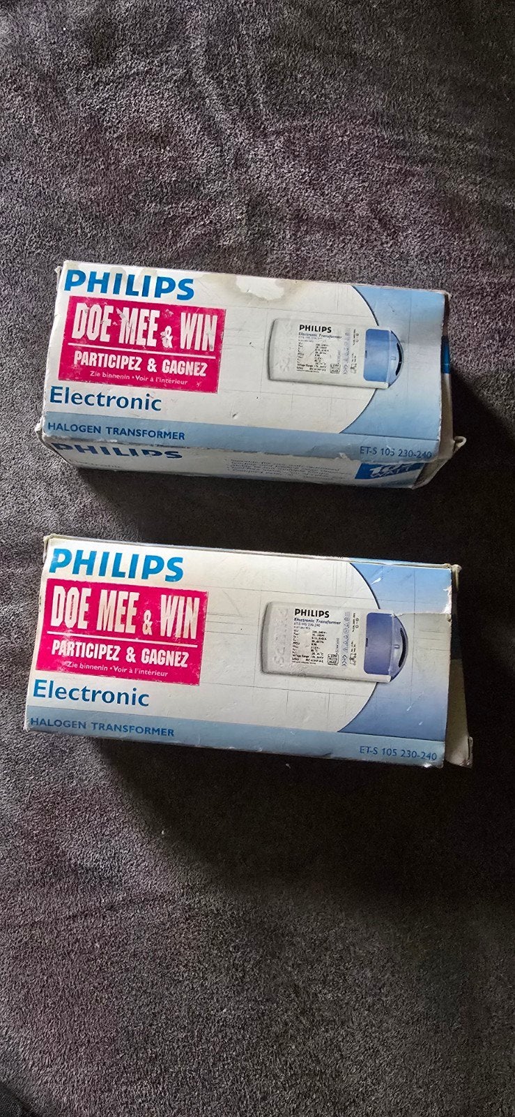 2x Philips Halogeen Trafo ET-S 105 230-240V, 105 Watt, Ophalen, Nieuw, Philips