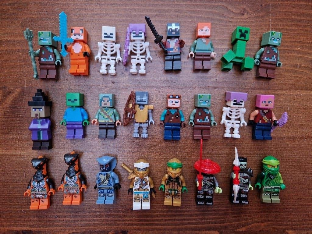 Partij LEGO Minifigures | 24x Minecraft & Ninjago, Inclusief minifiguren, Minecraft, Lego, Ophalen of Verzenden