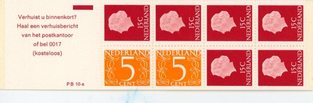 Postzegelboekje PB 10a, Postzegels en Munten, Ophalen of Verzenden, Na 1940, Postfris