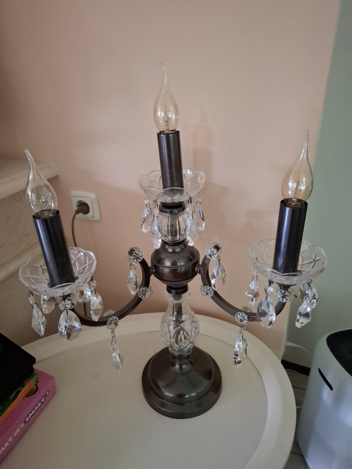 tafellamp met kaarsmodel lampen, Ophalen of Verzenden