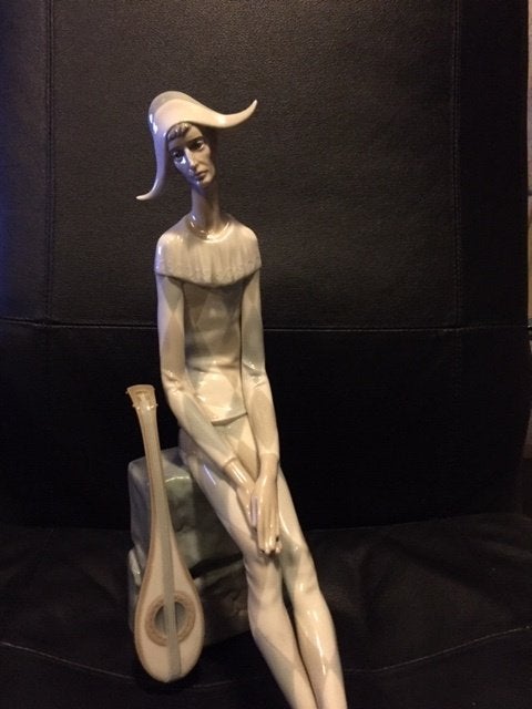 Lladro 4558 Clown met mandolin, Ophalen of Verzenden, Zo goed als nieuw, Overige typen