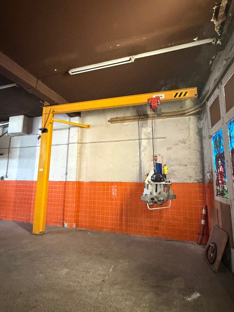 Schmalz VacuMaster Stone vacuümheffer + kolomzwenkkraan, Ophalen, Gebruikt, Elektrisch