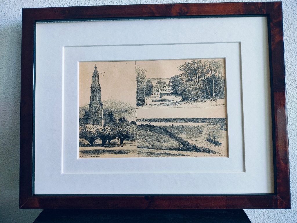 Craandijk Litho Rhenen Grebbeberg Rijn Heimerstein 1880 (86), Ophalen of Verzenden