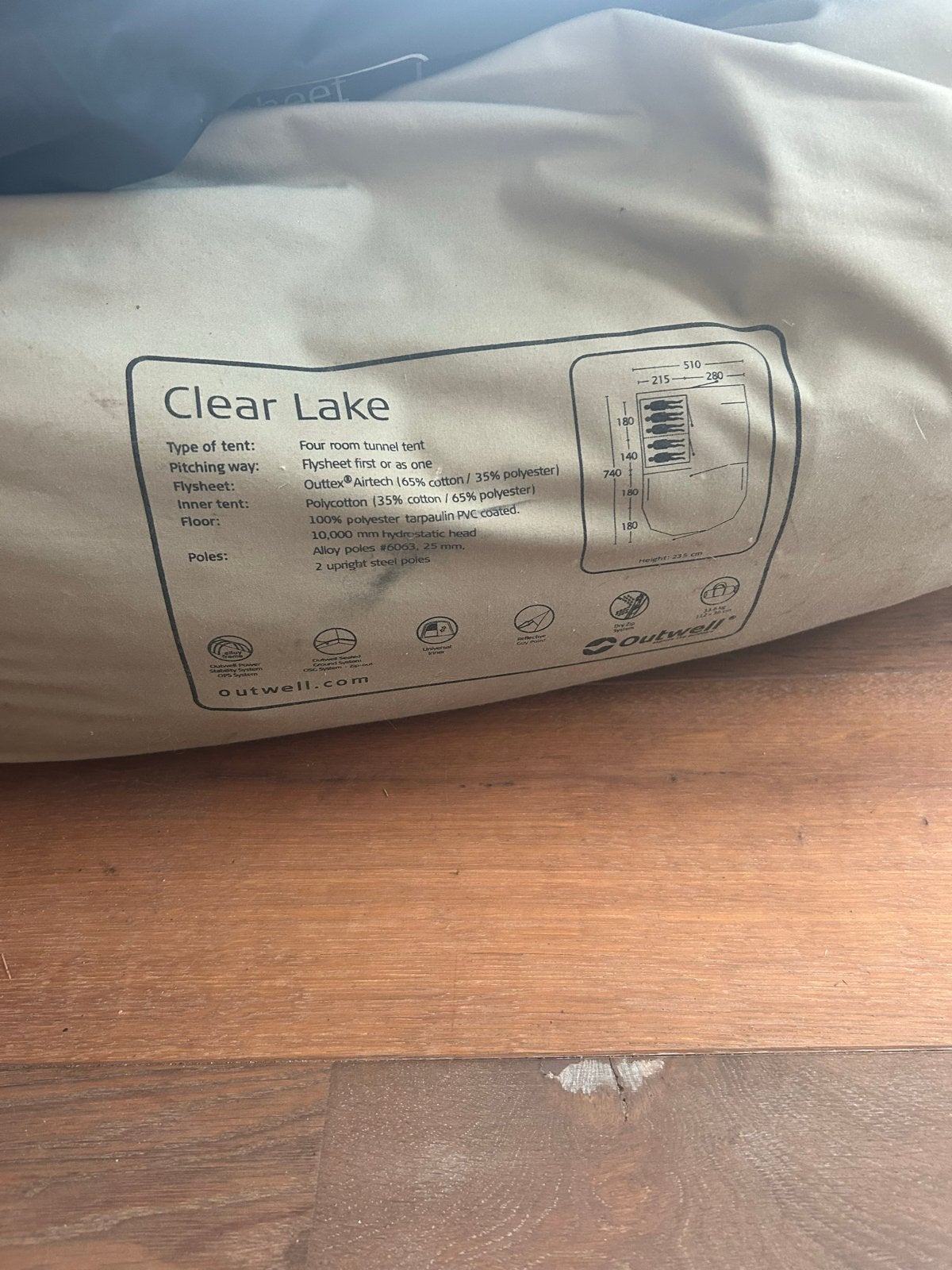Outwell Clear Lake en Bardani Villanova 400 tenten, Ophalen, Gebruikt, Meer dan 6