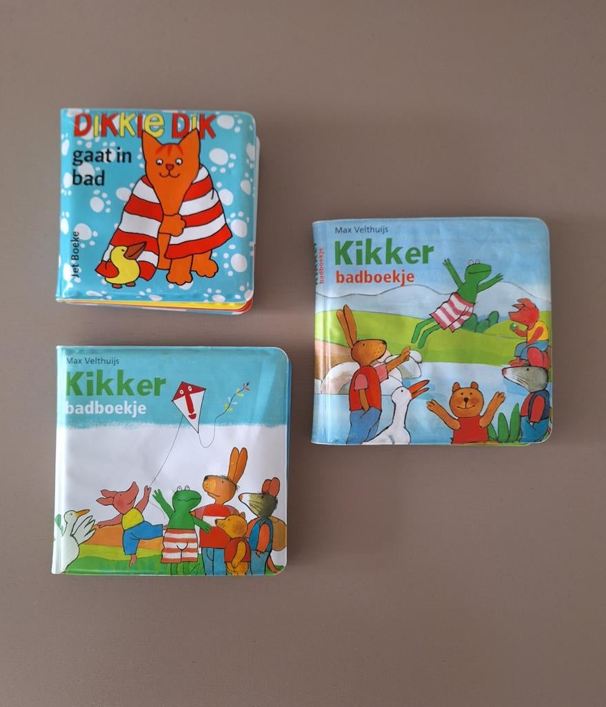 3 leuke badboekjes van Kikker en Dikkie Dik, Boeken, 6 tot 12 maanden, Ophalen of Verzenden, Uitklap-, Voel- of Ontdekboek, Max Velthuijs en Jet Boeke