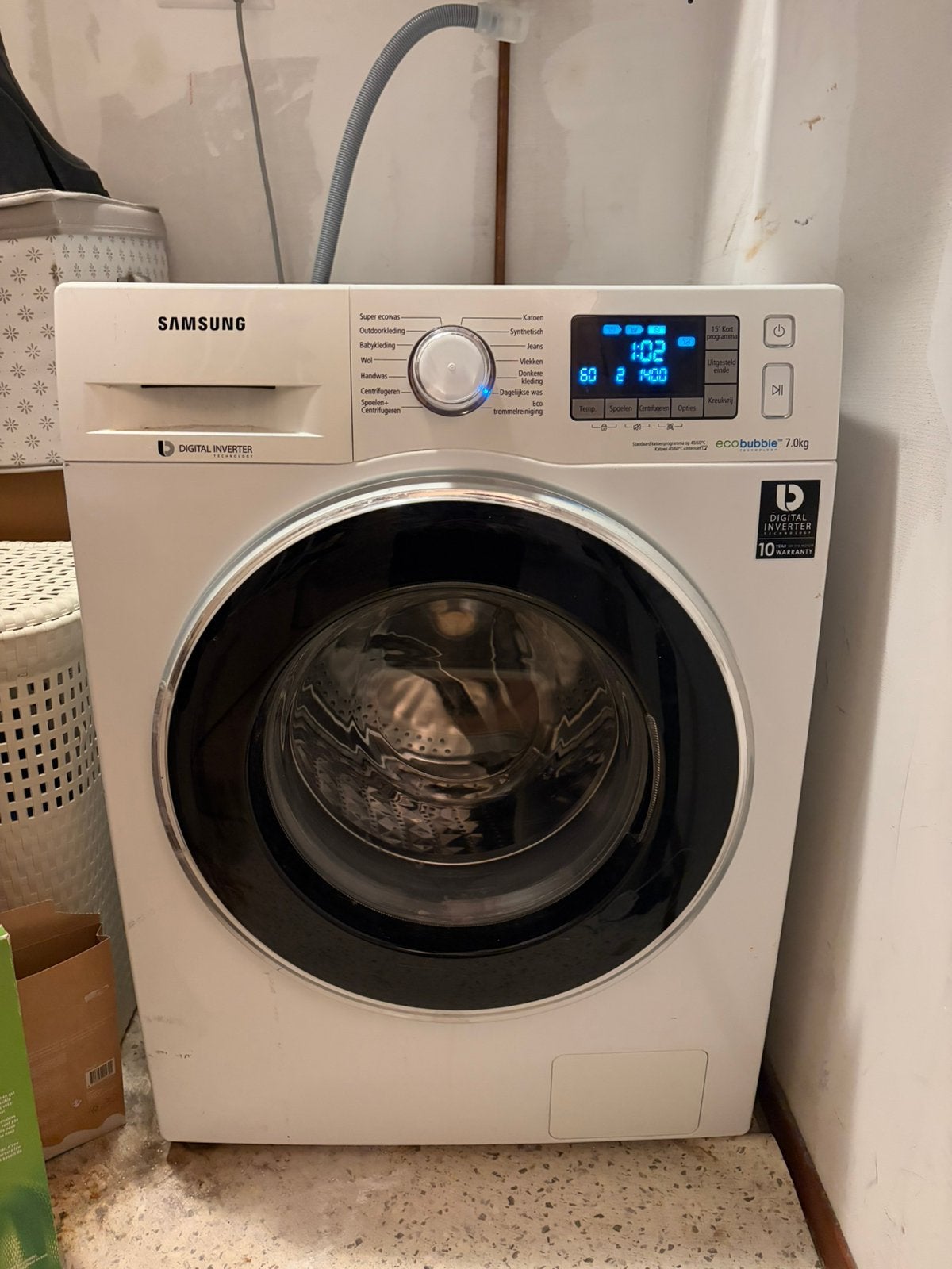 Samsung eco bubble 7kg, Gebruikt, Handwasprogramma, Ophalen of Verzenden, Voorlader